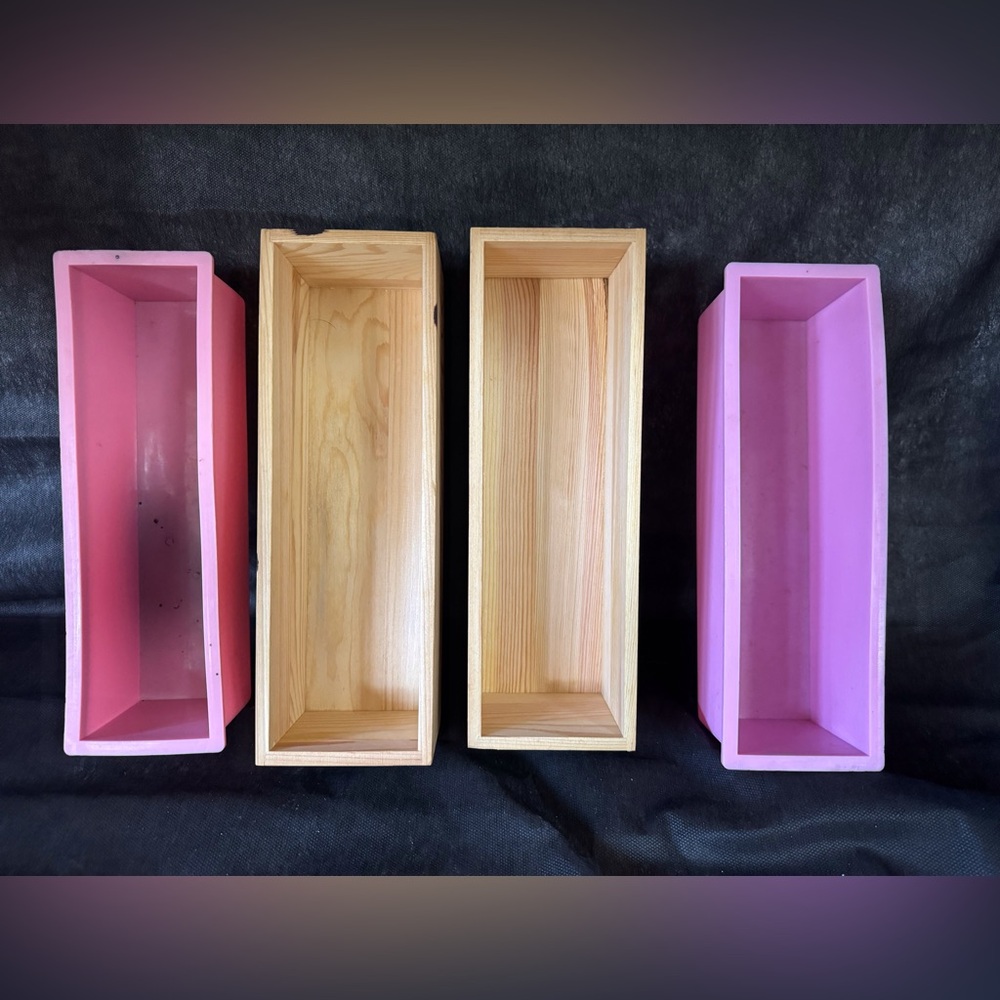 Set of two wooden soap molds